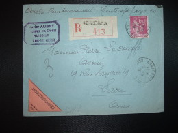 LR CR TP PAIX 1F75 OBL.12-5 34 ASNIERES SEINE (92) Xavier AUBRY Huissier - Postal Rates