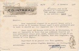 Ancien Courrier Liqueur Cointreau Angers 1946 - Alimentare