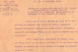 VP11.939 - MILITARIA - Guerre 14 - 18 - Lettre Du Q.G . Officier D'Administration De 2 ème Cl . CARON - Documenti