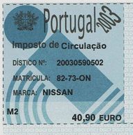 Portugal , 2003 , Car Revenue Stamp , 40,90 € Tax - Nuevos