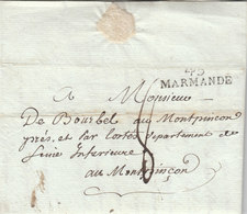 France 1814 An 13 Entire Letter Miramont Près "45 MARMANDE" Seine Inf. Pour M. Bourbel Au Chateau De Montpincon (q112) - 1801-1848: Voorlopers XIX