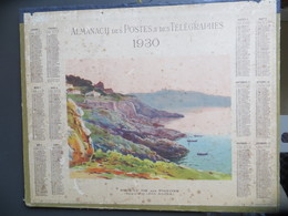 Calendrier Grand Format Almanach Postes Et Télégraphes 1930 Sous Le Tir Aux Pigeons Aquarelle De Léon Roger - Tamaño Grande : 1921-40