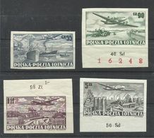 POLONIA  YVERT  AEREO  28/31   (SIN DENTAR)  MH   * - Unused Stamps