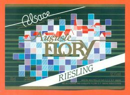 étiquette Vin D'alsace Riesling Auguste Flory à Kientzheim - 70 Cl - Riesling