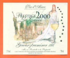 étiquette Vin D'alsace Gewurztraminer 1997 Cuvée Prestige 2000 à Kayserberg - 75 Cl - Gewürztraminer