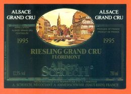 étiquette Vin D'alsace Riesling Grand Cru 1995 Albert Schoech à Ammerschwihr - 75 Cl - Riesling