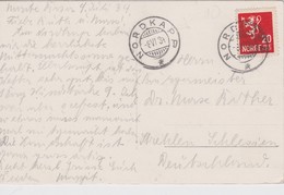 NORVEGE 1934 CARTE POSTALE  DU CAP NORD - Lettres & Documents