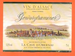 étiquette Vin D'alsace Gewurztraminer La Cave D'obernai  - 75cl - Gewürztraminer