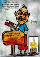 CPM Hergé Tintin Satirique Caricature Tirage Limité 30 Exemplaires Numérotés  Charlie Hebdo - Bandes Dessinées