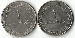 Lot 2 Pièces De Monnaie  1 Dirham - Ver. Arab. Emirate