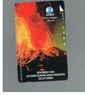 INDONESIA - TELKOM  - 1995 VOLCAN IN NOVEMBER 1992             - USED - RIF. 10382 - Volcanes