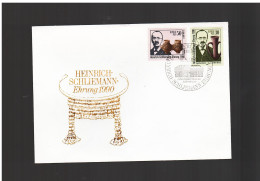 DDR - 2 10 1990 FDC 100. TODESTAG VON H. SCHLIEMANN - 1981-1990