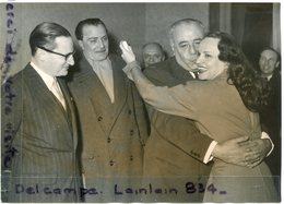 - Photo De Presse - Original - Ginette LECLERC, Jacques VARENNES, Henry TORRES, François MAISTRE, 24-02-1951, Scans. - Berühmtheiten