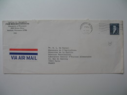 Lettre Perforé    Perfin   W  Food Research Institute University Of Winconsin  By Air Mail   To France    1983 - Zähnungen (Perfins)