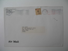 Lettre Perforé    Perfin   U Of M   University Of Minnesota  Office Special Programs  By Air Mail To France 1985 - Zähnungen (Perfins)