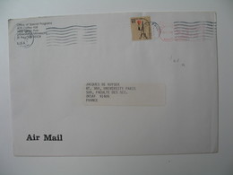 Lettre Perforé    Perfin   U Of M   University Of Minnesota  Office Special Programs  By Air Mail To France 1985 - Zähnungen (Perfins)