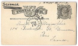 U.S.A     Entier Postal Du  16 Juin 1884  De Boston Vers Paris - 1901-20