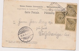 Carte Echternach Luxembourg 2cx3 Pour Walferdange - 1907-24 Ecusson