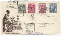 Marruecos Español. Tanger. Carta Certificada De Tanger A Lérida - Puerto Rico