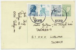 YUGOSLAVIA 1984 Posthorn 5 D. Stationery Card Used With Additional Franking.  Michel  P185 - Postwaardestukken