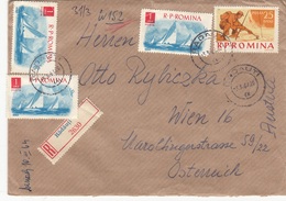 ROMINA 1964 - RECO-Brief Mit Inhalt, 4 Fach Frankiert, Gel.v.Radauti > Wien - Storia Postale