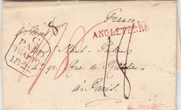 Great Britain France 1822 Entire Letter "CAMBRIDGE 52" To Paris Tombstone Datestamp & ANGLETERRE (q140) - ...-1840 Voorlopers