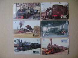 11 TELEPHONE CARDS OF TRAINS AND STATIONS (BRAZIL) - Trains