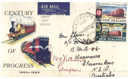 (999) New Zealand - FDC Cover Century Of Progrsss - Trains - FDC