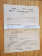 Rare : NOTICE DE MONTAGE Années 60 Pour Maquette Plastique SITAP MIRAGE IIIC - Vliegtuigen