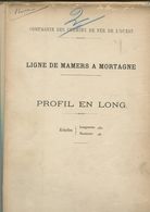 Chemins De Fer De L’Ouest Ligne De Mamers  à Mortagne Profil En Long, 1884 - Europe