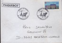 Lettre Postée à Bord Du Norway Escale Du Verdon Sur Mer Le I Aout 1998,affranchissement Allemand Avec La Griffe PAQUEBOT - Maritime Post