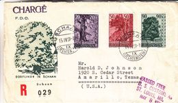 Arbres - Liechtenstein - Lettre Recom De 1959 - Oblit Schaan - Exp Vers Amarillo - Valeur 35 € +++ - Briefe U. Dokumente