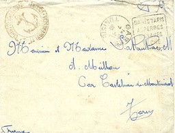 1940- Enveloppe En F M  De GABES ( Tunisie ) Oblit. DAGUIN " GABES TAPIS / ASPERGES /BANANES / PÊCHE " - Lettres & Documents