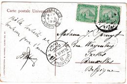 Carte Postale Alexandrie 1910 Egypte Bruxelles Belgique Thèbes Postes Egyptiennes Alexandria - Brieven En Documenten