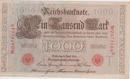 ALLEMAGNE 1910 REICHSBANKNOTE  1000 MARK - 1.000 Mark