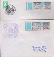 Lettres Avec étiquettes MOG De Bordeaux RP GDS Voiliers 21 07 90, G01 Et G02 Et Cachet Temporaire Ou Griffe - Maritime Post