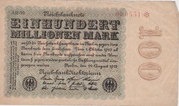 ALLEMAGNE 1923 REICHSBANKNOTE 100 MILLIONEN MARK - 100 Mio. Mark