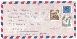 TY121   Storia Postale 1981 Lettera Via Aerea Da Ivrea A Osaka Giappone, Castelli £.500 + 200 E Siracusana £.60 - 1981-90: Storia Postale