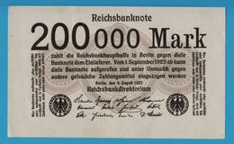 DEUTSCHES REICH 		200.000 Mark 09.08.1923	 P# 100  Without Printer's Block - Sonstige & Ohne Zuordnung