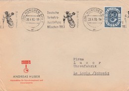 ALLEMAGNE  - RFA N° 18 OBL .SUR LETTRE EXPOSITION DE MUNICH - Usados