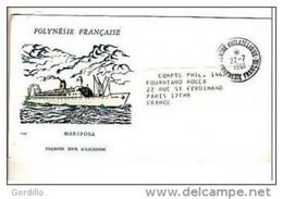Pli Polynésie Sur Enveloppe Bateau Mariposa. 1981. - Covers & Documents