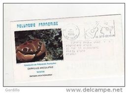 Pli Polynésie Sur Enveloppe Crabe Carpilius Maculatus 1988. - Lettres & Documents