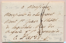 LAC Petite Poste De PARIS - 1785 - 30 Mai - Avec Marque De Boitier, Facteur, Levée, Quantième - TB - 1701-1800: Précurseurs XVIII