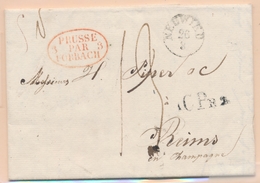 LAC N°200 - Prusse Forbach 3 - Cachet Oval Rge + Càd Neuwied  (1838) - Pr Reims - Rare -TB - 1801-1848: Précurseurs XIX