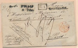L N°453 - Autr- Forbach 2 - 16/2/42 Rouge + Prag. + Recomandirt + Taxe Manus. - Pr Paris - TB - 1801-1848: Voorlopers XIX