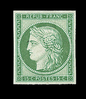 ** N°2e - 15c Vert - Réimrpession - TB - 1849-1850 Ceres