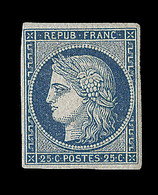 * N°4 - 25c Bleu - Marges Régulières - Signé Thiaude + Certificat Weid - TB - 1849-1850 Ceres