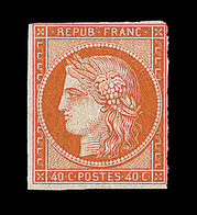 ** N°5 - 40c Orange - Gomme Blanche - Signé Calves + Certificat Eichele - TB - 1849-1850 Cérès