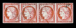 O N°5 - 40c Orange - Bde De 4 - Obl. PC 898 - TB - 1849-1850 Cérès