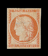 * N°5c - 40c Orange - Gomme Brunâtre - Signé JF Brun - B - 1849-1850 Cérès